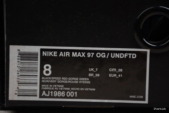 AJ1986-001 MAX NIKE “UNDEFEATED” BLACK AIR 97 0805
